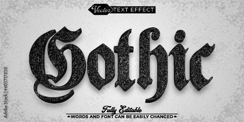 Horror Black Gothic Vector Editable Text Effect Template
