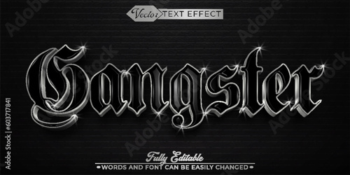 Black And Silver Gangster Editable Text Effect Template