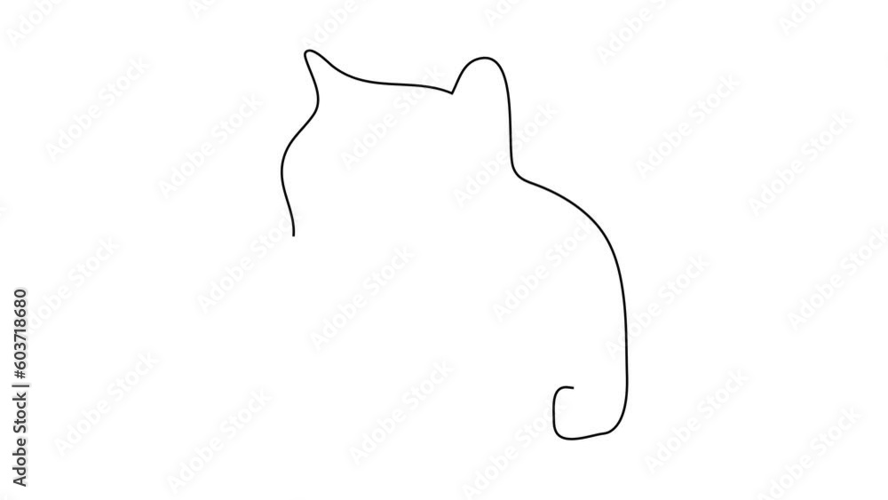 One continuous line of simple cute kitten icon. logo concept dynamic single line drawing graphic design illustration
One continuous line of simple cute kitten icon. logo concept dynamic single line drawing graphic design illustration