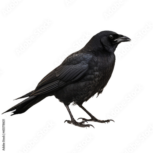 a raven isolated on transparent background cutout © Papugrat
