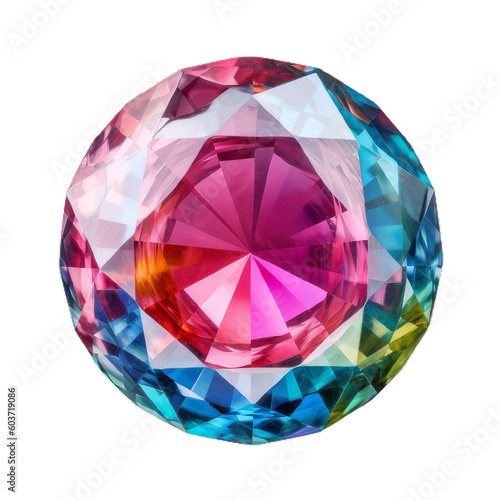 color diamond isolated on transparent background cutout