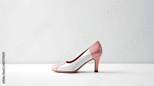 Close up of women's high heeled shoes,AI generated.