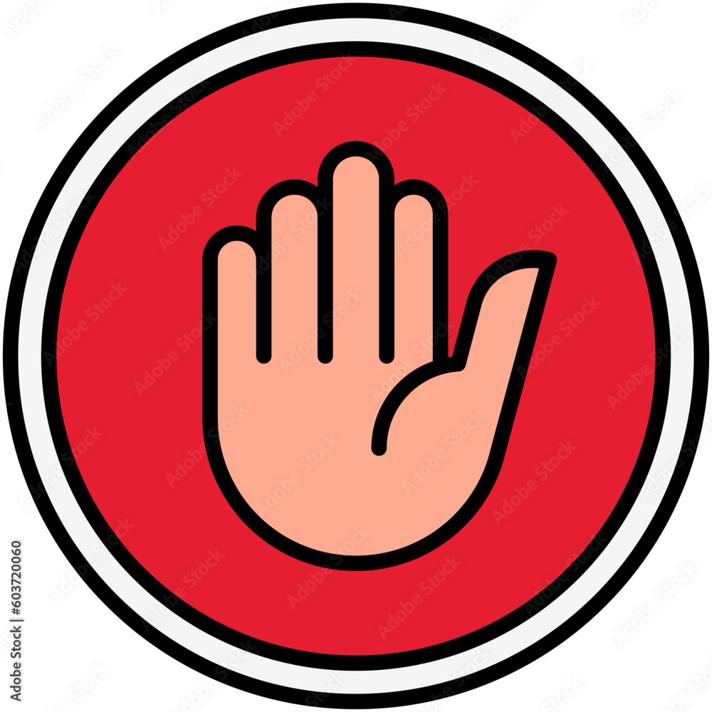Street Caution Icon. Traffic Warning Attention Symbol Stock Illustration. Vector Filled Line Icons For UI Web Design And Presentation Street Caution Icon. Traffic Warning Attention Symbol Stock Illustration. Vector Filled Line Icons For UI Web Design And Presentation