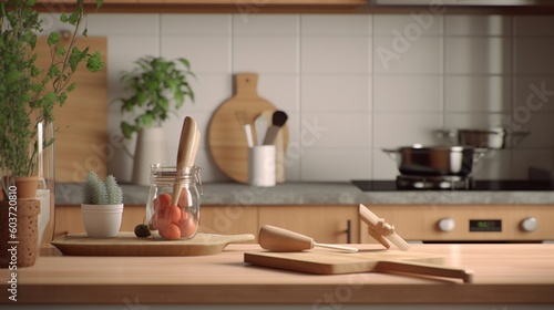 Generative AI hyperrealistic portrait kitchen with baking
