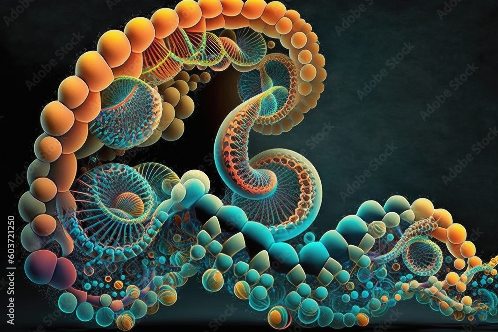 A spiral composed of spirals and spheres