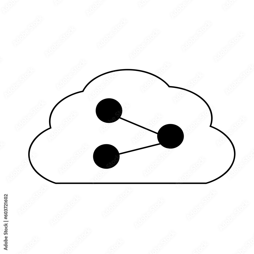 Cloud computing symbol isolated vector illustration graphic design in black and white colors Cloud computing symbol isolated vector illustration graphic design in black and white colors