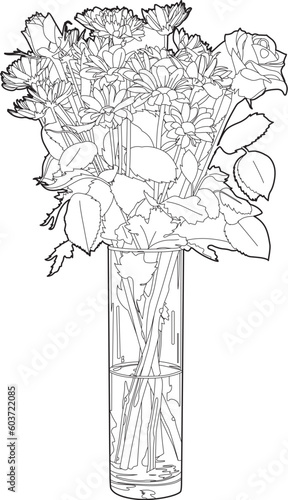 Drawing of a large bouquet