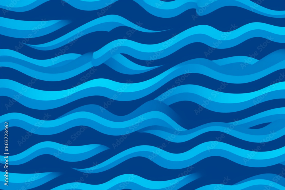 Illustration of blue waves for background, Created using generative AI technology Illustration of blue waves for background, Created using generative AI technology