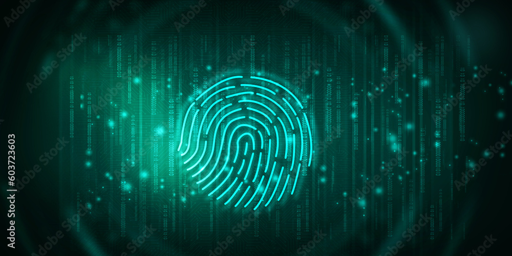 Fingerprint Scanning Technology Concept 2d Illustration