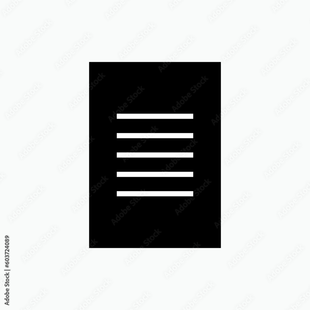 Paper Icon. Document or Contract, Printing Element Symbol - Vector. Paper Icon. Document or Contract, Printing Element Symbol - Vector.