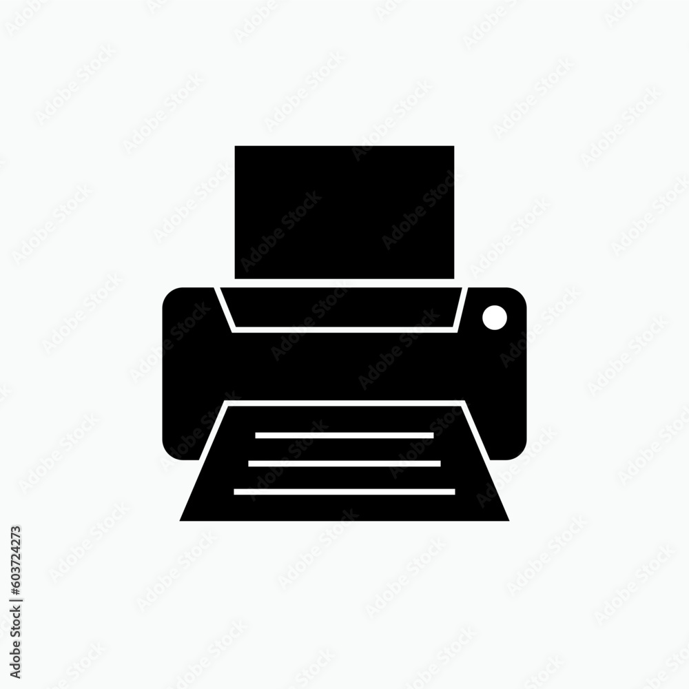 Printer Icon - Vector, Sign and Symbol for Design, Presentation, Website or Apps Elements. Printer Icon - Vector, Sign and Symbol for Design, Presentation, Website or Apps Elements.