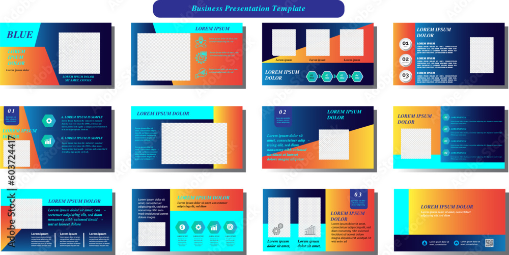 Business presentation templates set. Use for keynote presentation ...