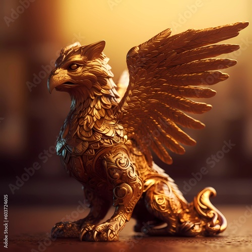 Golden eagle, griffin statue 