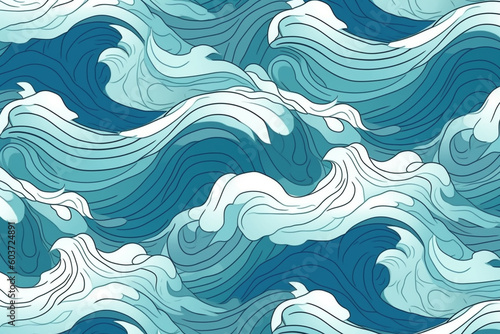 Wave pattern illustration, Created using generative AI technology