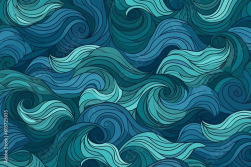 Wave pattern illustration, Created using generative AI technology © amirhamzaaa
