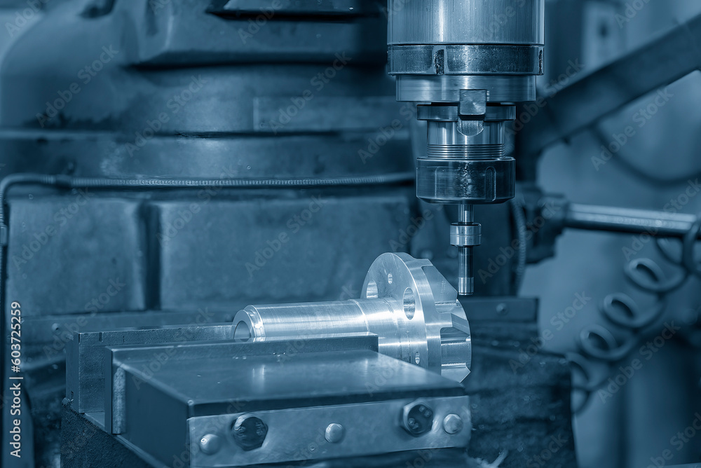 Part centering operation on NC milling machine with automotive parts. Part centering operation on NC milling machine with automotive parts.