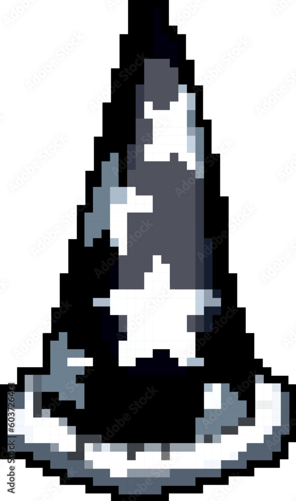 Obraz premium halloween wizard hat game pixel art retro vector. bit halloween wizard hat. old vintage illustration