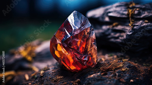 Hauyne rare crystal. Precious gemstone. Generative AI