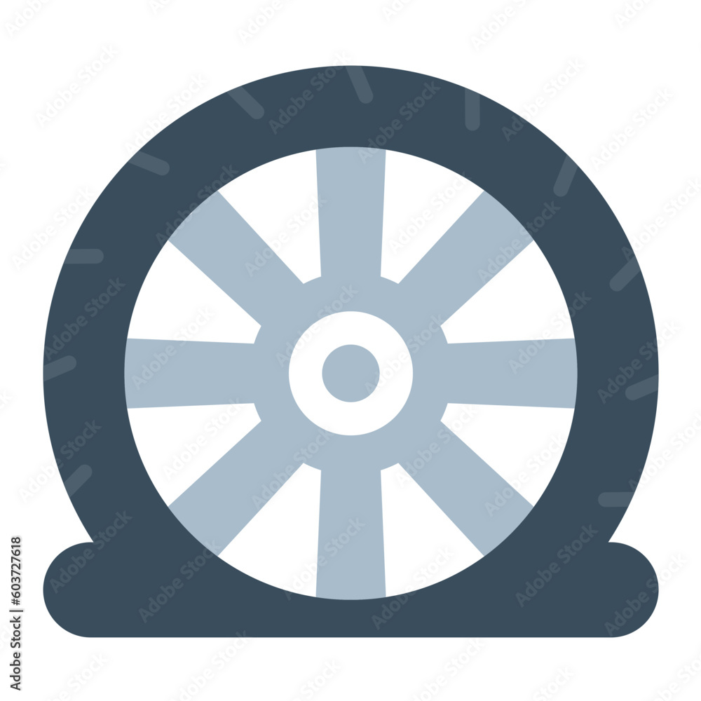 Obraz premium Flat Tire Icon