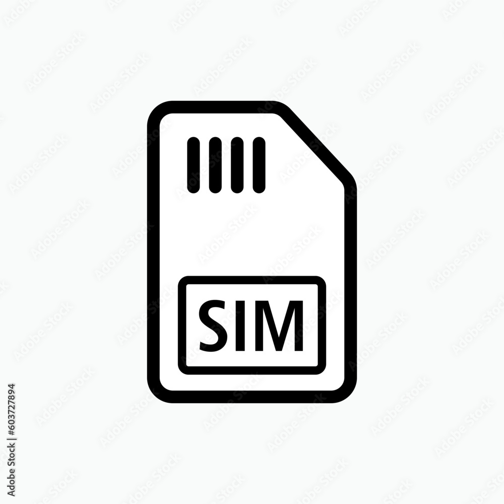 Sim Card Icon - Vector Sign and Symbol for Design, Presentation, Website or Apps Elements Sim Card Icon - Vector Sign and Symbol for Design, Presentation, Website or Apps Elements