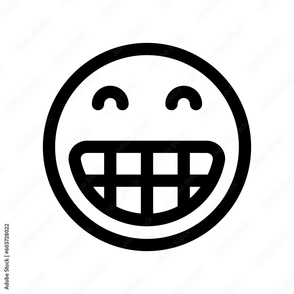 Editable happy grin expression emoticon vector icon. Part of a big icon set family. Part of a big icon set family. Perfect for web and app interfaces, presentations, infographics, etc Editable happy grin expression emoticon vector icon. Part of a big icon set family. Part of a big icon set family. Perfect for web and app interfaces, presentations, infographics, etc