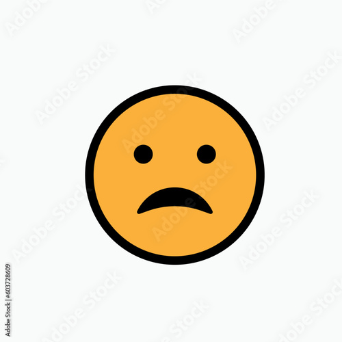 Sad Emoji Faces Icon for Apps and Websites – Vector. 