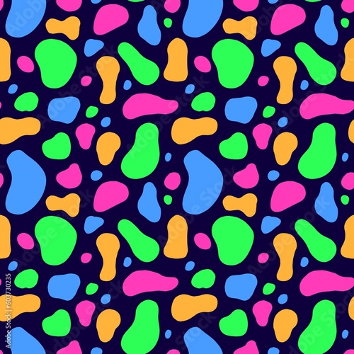 Retro seamless pattern with colorful dots spots
