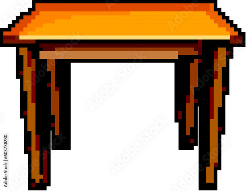 space wood table game pixel art retro vector. bit space wood table. old vintage illustration