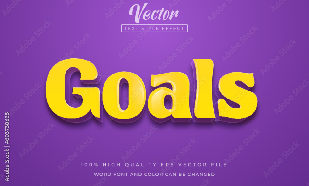 Vector goals text effect editable 3d text style Vector goals text effect editable 3d text style