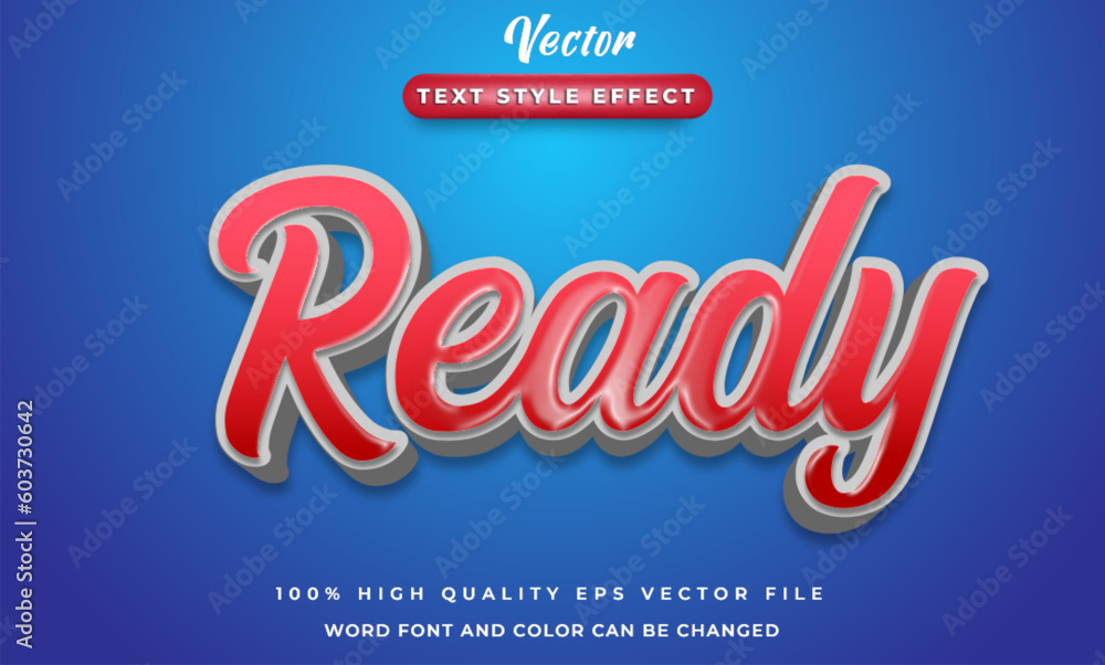 Ready text effect with 3d style