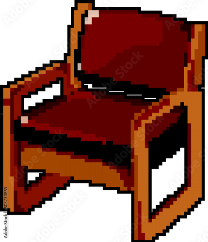 object wooden chair game pixel art retro vector. bit object wooden chair. old vintage illustration