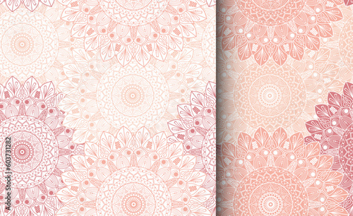 Mandala Seamless Pattern. Oriental ethnic ornamental background for textile, fabric, linen, wrapping, wallpaper.