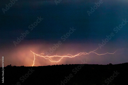 Lighting strikes and storm in Kgalagadi National Park in South Africa