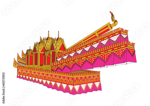 Thailand - CIRCA MONTH YEAR:realistic and nice artwork of Bangfai rocket parade truck.