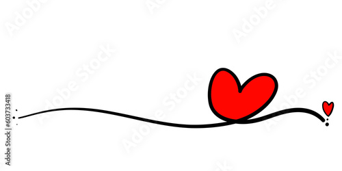 Love heart red heart  letter art concept