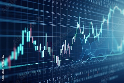 The stock market graph on black. Generative AI.