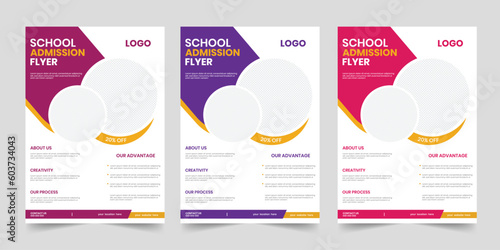 New trendy open school admission flyer and handout template