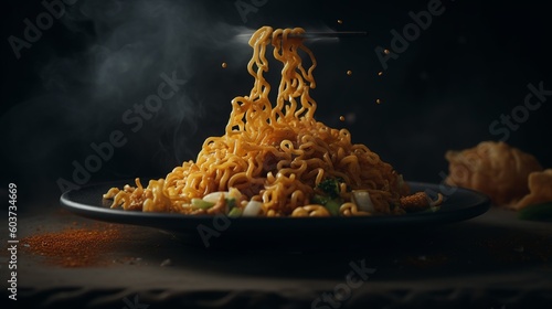 Generative AI mie goreng Cinematic food Photography 