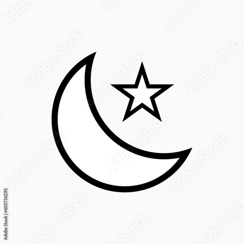 Moon Icon. Nature Element Illustration As A Simple Vector Sign   Trendy Symbol for Design and Websites  Presentation or Apps Element.    