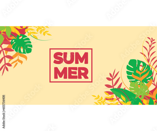 Fototapeta Naklejka Na Ścianę i Meble -  colorful tropical Summer Background  promotion