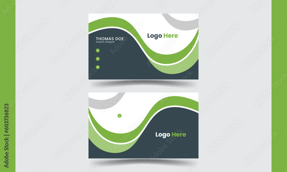 Fototapeta premium Creative Double-sided Modern Business Card Template Design Illustration Identity