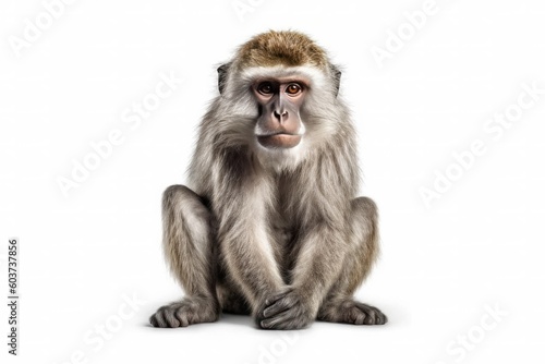 portrait of a young monkey isolated on white
