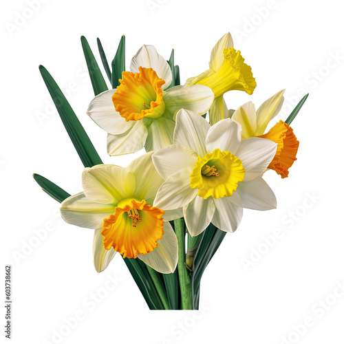 White yellow daffodil flower arrangement