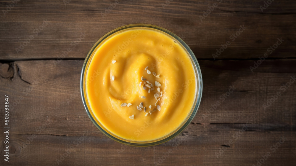 Fresh Squash Smoothie on a Rustic Table Fresh Squash Smoothie on a Rustic Table