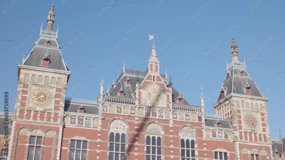 Detail of Central Station in Amsterdam 4k Detail of Central Station in Amsterdam 4k