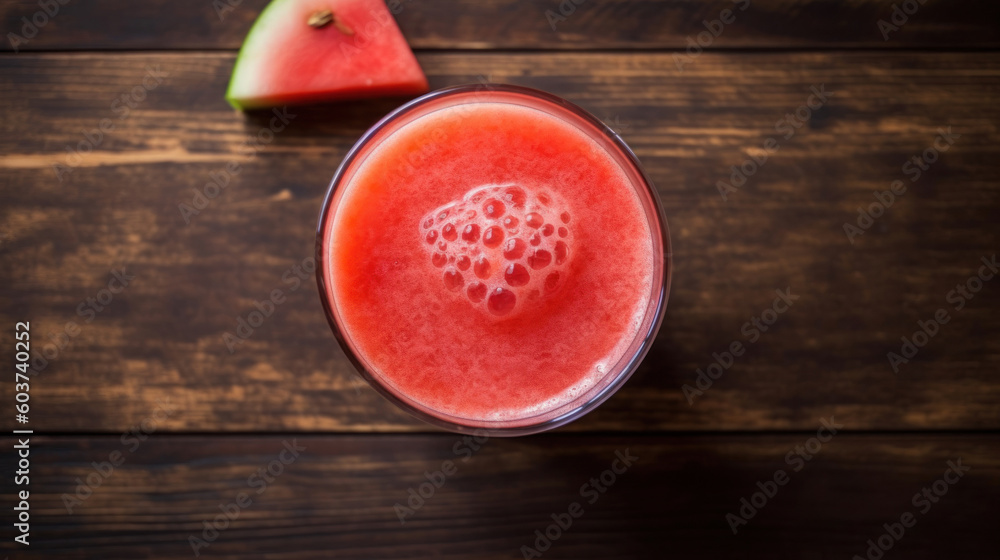 Fresh Watermelon Smoothie on a Rustic Table Fresh Watermelon Smoothie on a Rustic Table