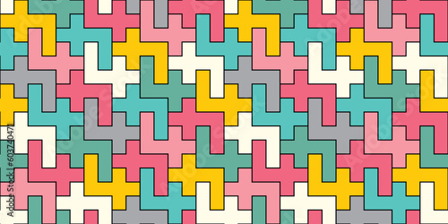 Geometric shapes background. Seamless pattern.Vector. 幾何学パターン　背景素材