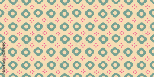 Retro flowers background. Seamless pattern. Vector. レトロな花のパターン