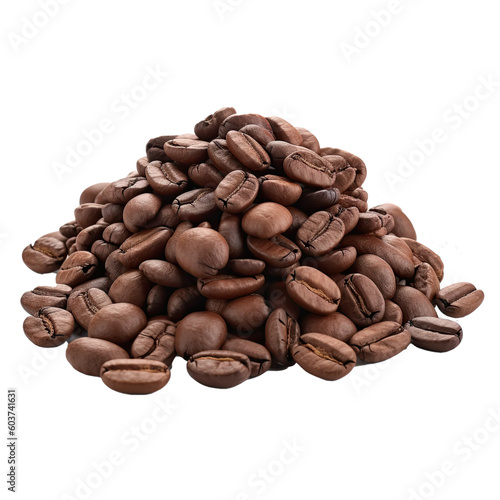 A pile of coffee black beans mountain pile © CozyDesign