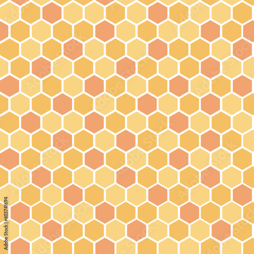 Colourful Honeycomb vector seamless pattern. Decorative geometric hexagonal background.
